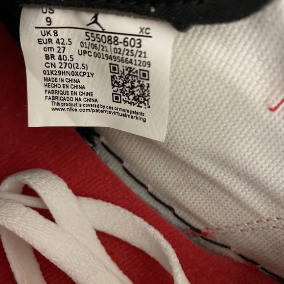New Nike Air Jordan  1 Retro OG Light Fusion Red. Size 9. #555088 603 - Picture 5 of 7